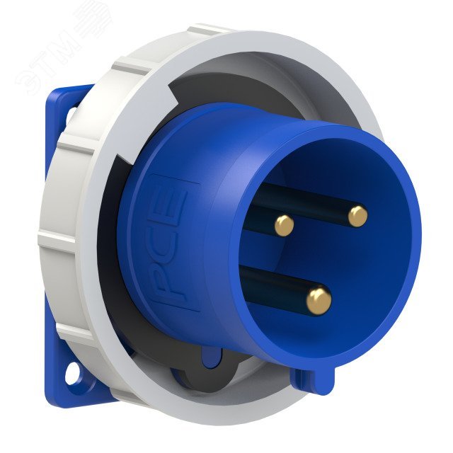 Изображение товара Вилка встраиваемая 32A 220V IP67 с заземлением, фланец 75x75