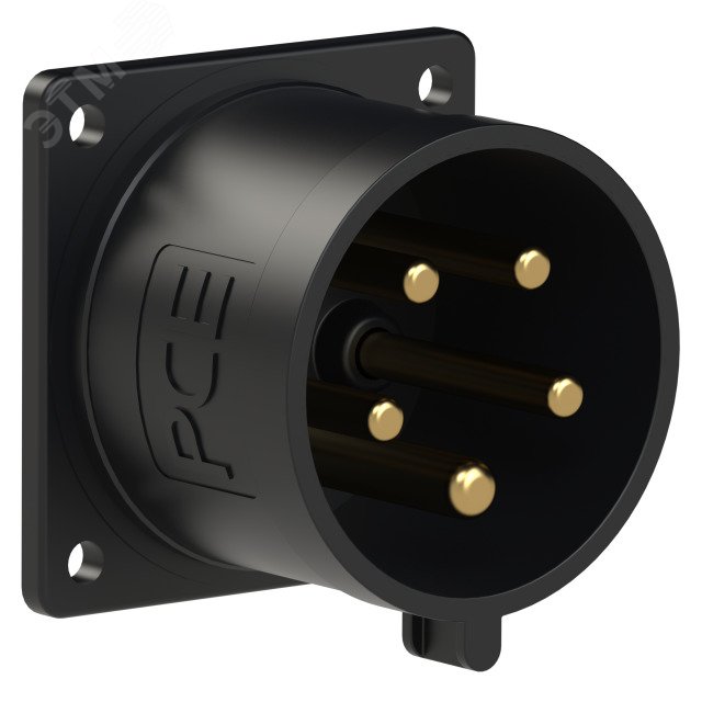 Изображение товара Вилка встраиваемая 32А/400V/3P+N+E/IP44, черная (шт)