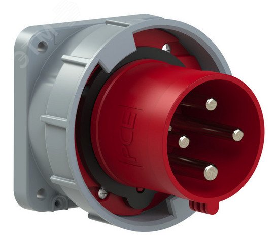 Изображение товара Вилка встраиваемая прямая 63А/400V/3P+E/IP67, фланец 100x100, Германский бренд PCE