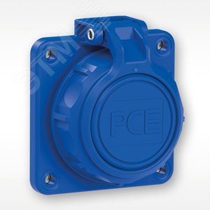 Изображение товара Розетка встр 16А/250V/2P+E/IP68 фланец 75х75 мм подпружиненная крышка NAUTILUS (шт)