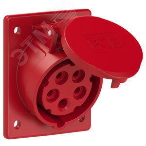 Изображение товара Розетка встраиваемая наклонная 16А/400V/3P+N+E/IP44 (шт)