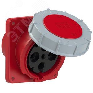 Изображение товара Розетка встраиваемая наклонная 125А/400V/3P+E/IP67, фланец 120x130 (шт)
