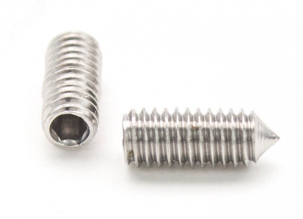 Винт установочный с острым концом, внутренний шестигранник ИСО 4027 [ДИН 914] А2 M 6X12