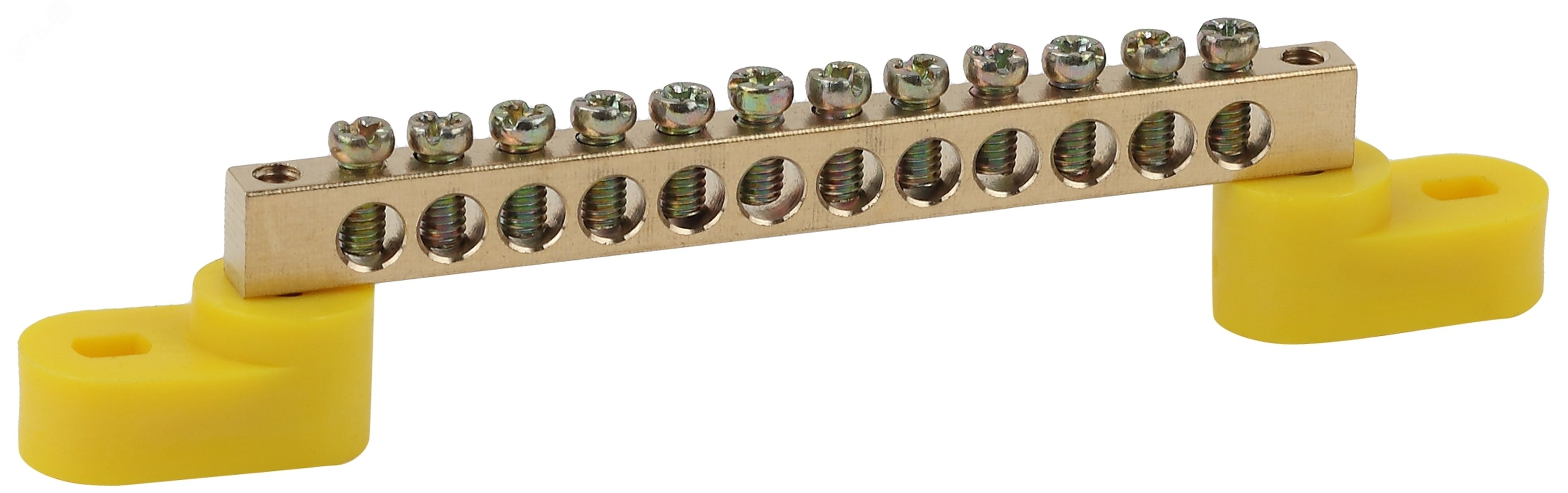 Шина PE земля на двух угловых изоляторах ШНИ-6х9-12-У2-Желт ЭРА ЭРА ...