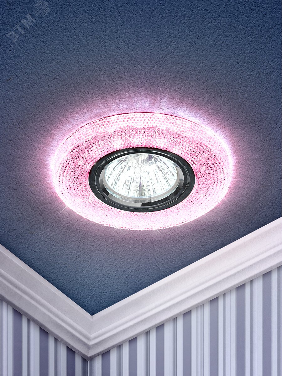 Точечный светильник декор cо светодиодной подсветкой, DK LD1 PK розовый Б0018776 ЭРА - превью 4