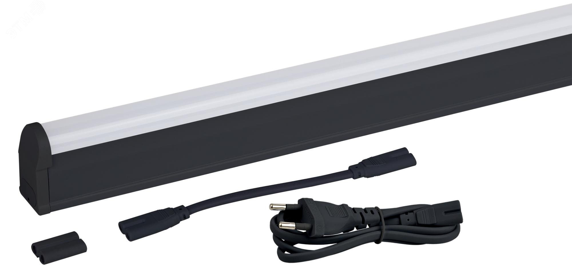 Изображение товара Линейный светодиодный светильник ЭРА с выключателем 8Вт 4000K L574мм Черный