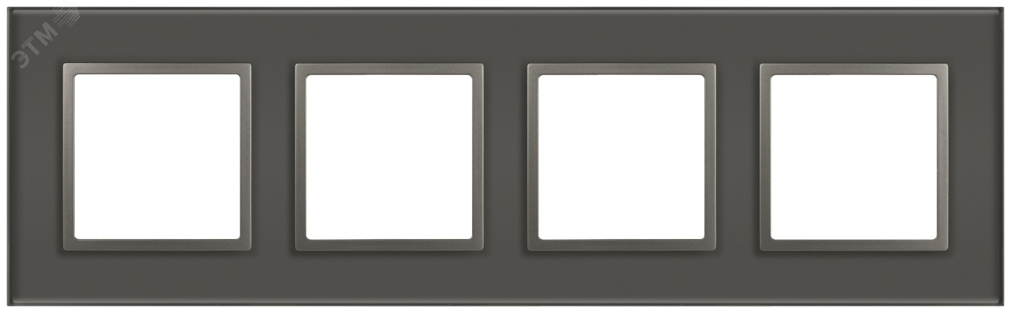 Изображение товара Рамка для розеток и выключателей 4 поста серия Эра Elegance титан стекло