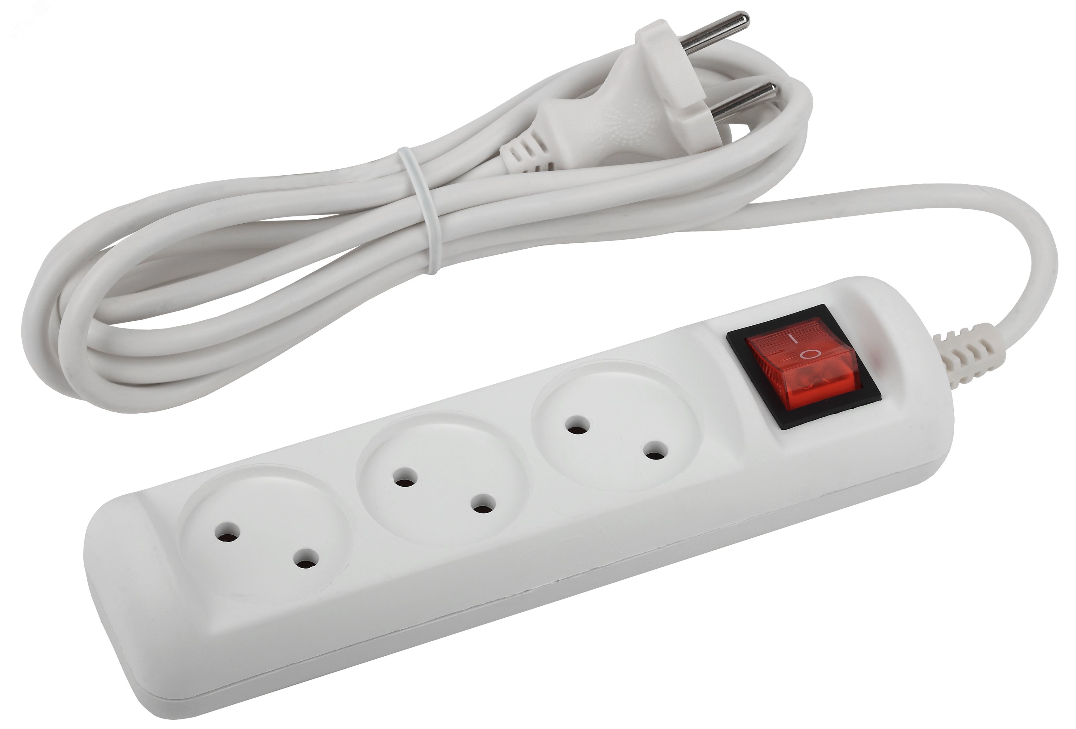 Изображение товара Электрический удлинитель U-3s-1,5м 3 розетки без заземления с выключателем