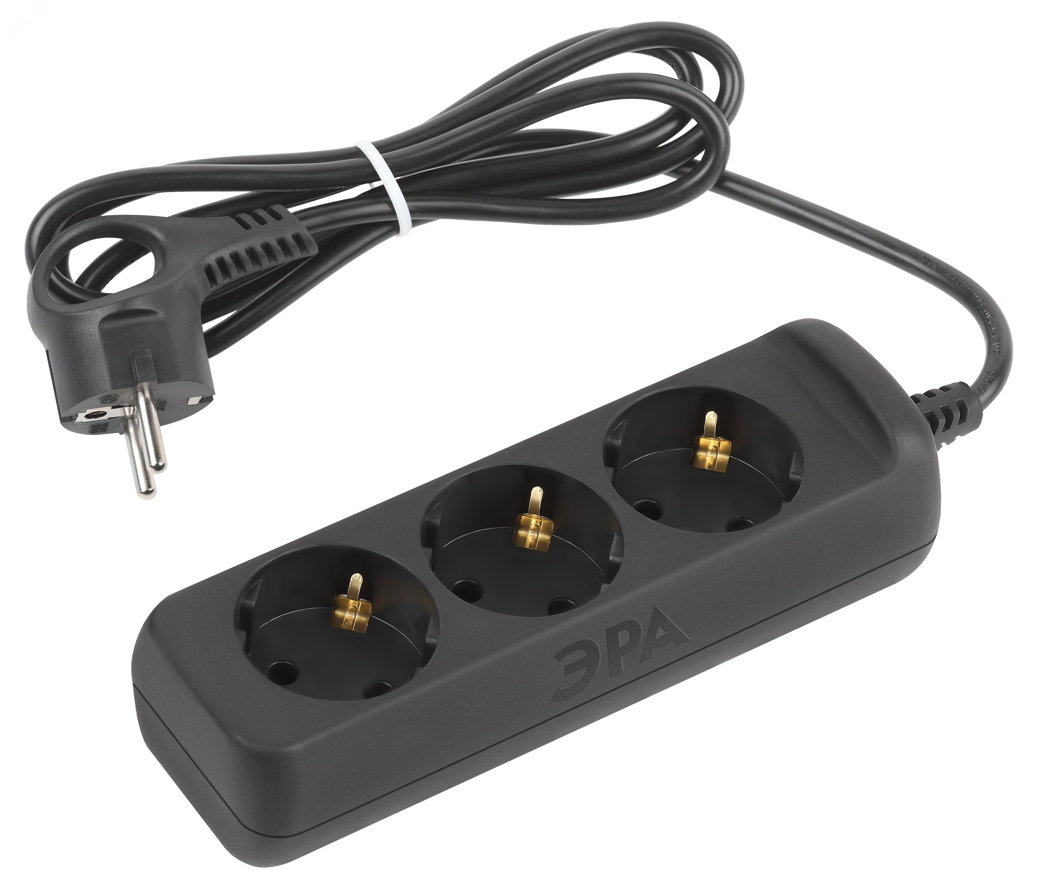 Изображение товара Удлинитель электрический ЭРА UX-3e-1,5m-B с 3 розетками и заземлением 1,5 м