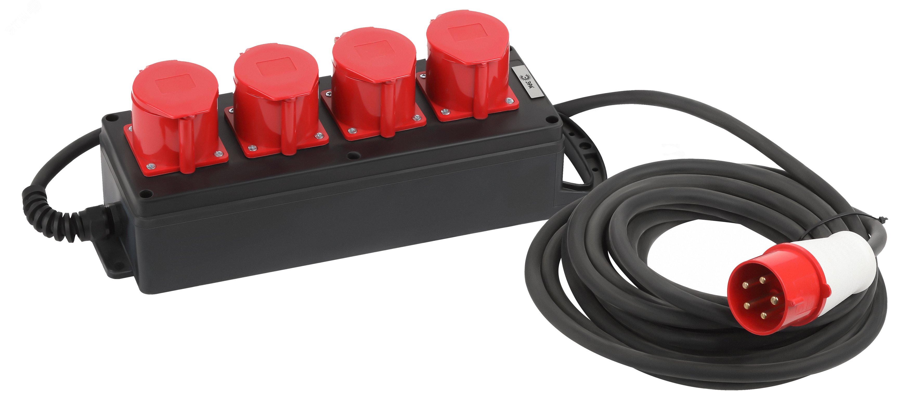 Изображение товара Удлинитель силовой IND380-U-4e-5x4-10m-IP44 на 380В на каучуковой колодке 4 розетки 4xCEE 5P 10м КГ 5х2,5 32A IP44 (шт) Изображение товара Удлинитель силовой IND380-U-4e-5x4-10m-IP44 на 380В на каучуковой колодке 4 розетки 4xCEE 5P 10м КГ 5х2,5 32A IP44 (шт)