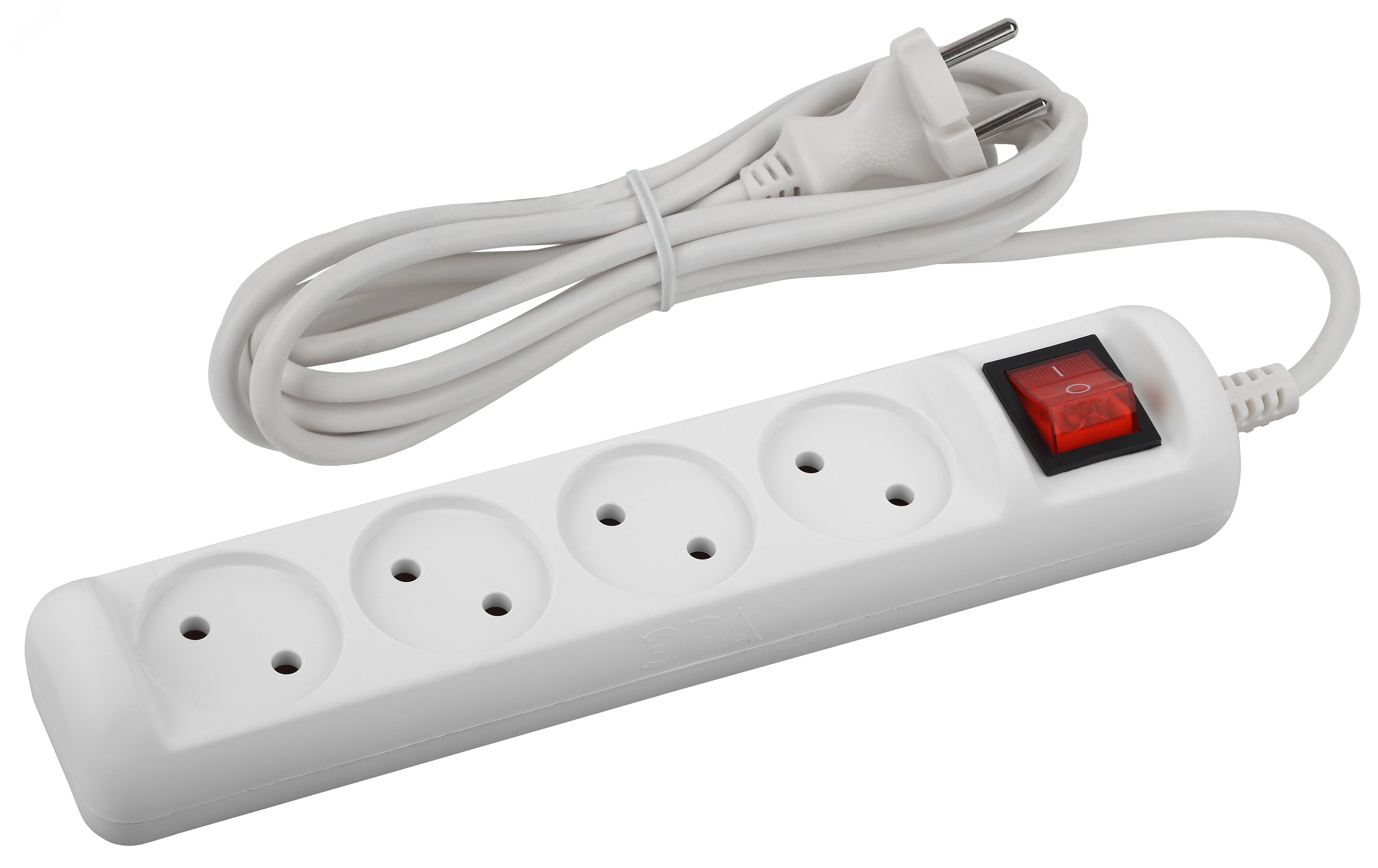 Изображение товара Эра U-4s-1,5м 2х1мм2 4 розетки удлинитель без заземления с выключателем