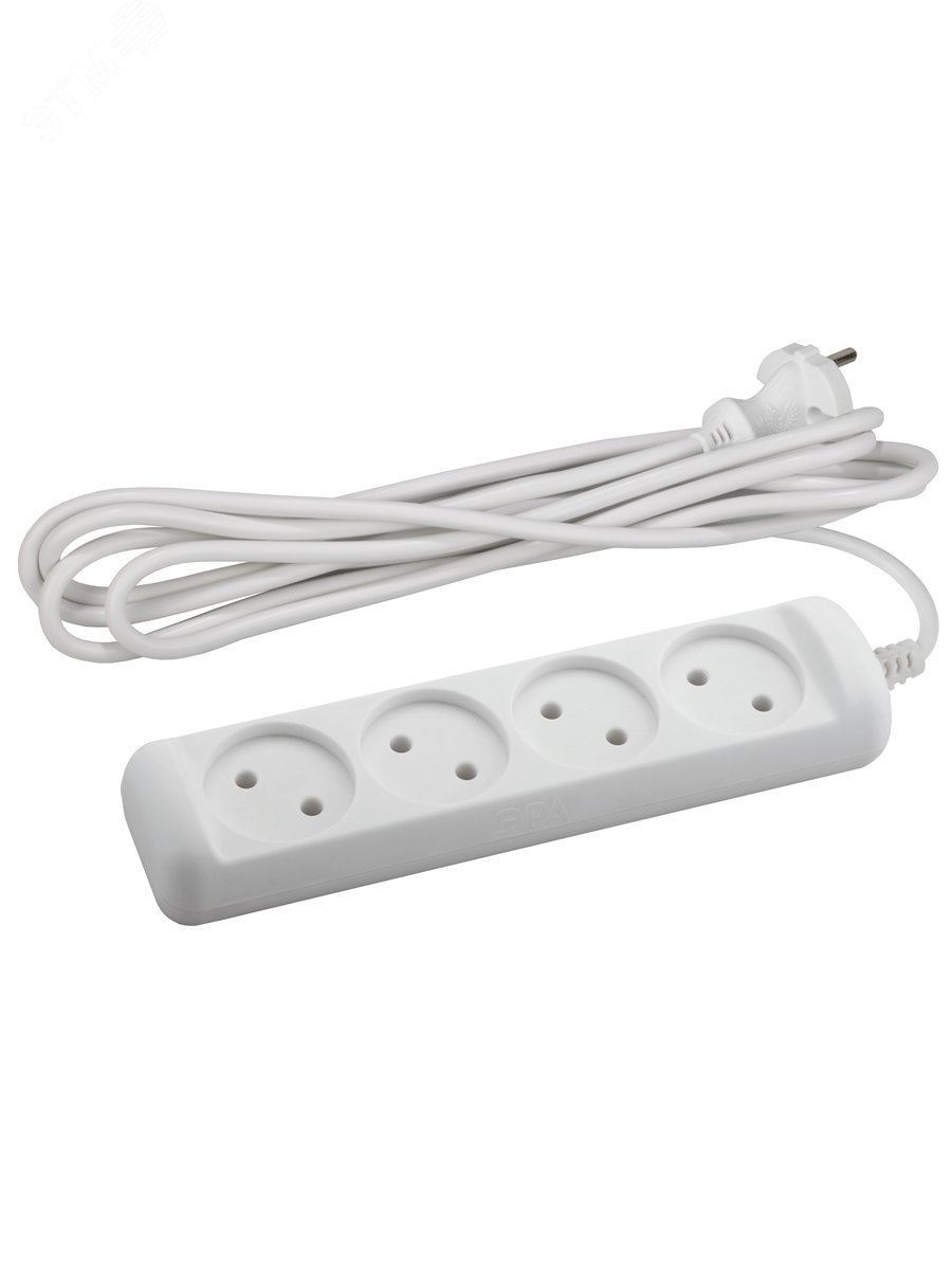 Изображение товара Удлинитель электрический Эра UX(6)-4-5m 4 розетки 5 м без заземления