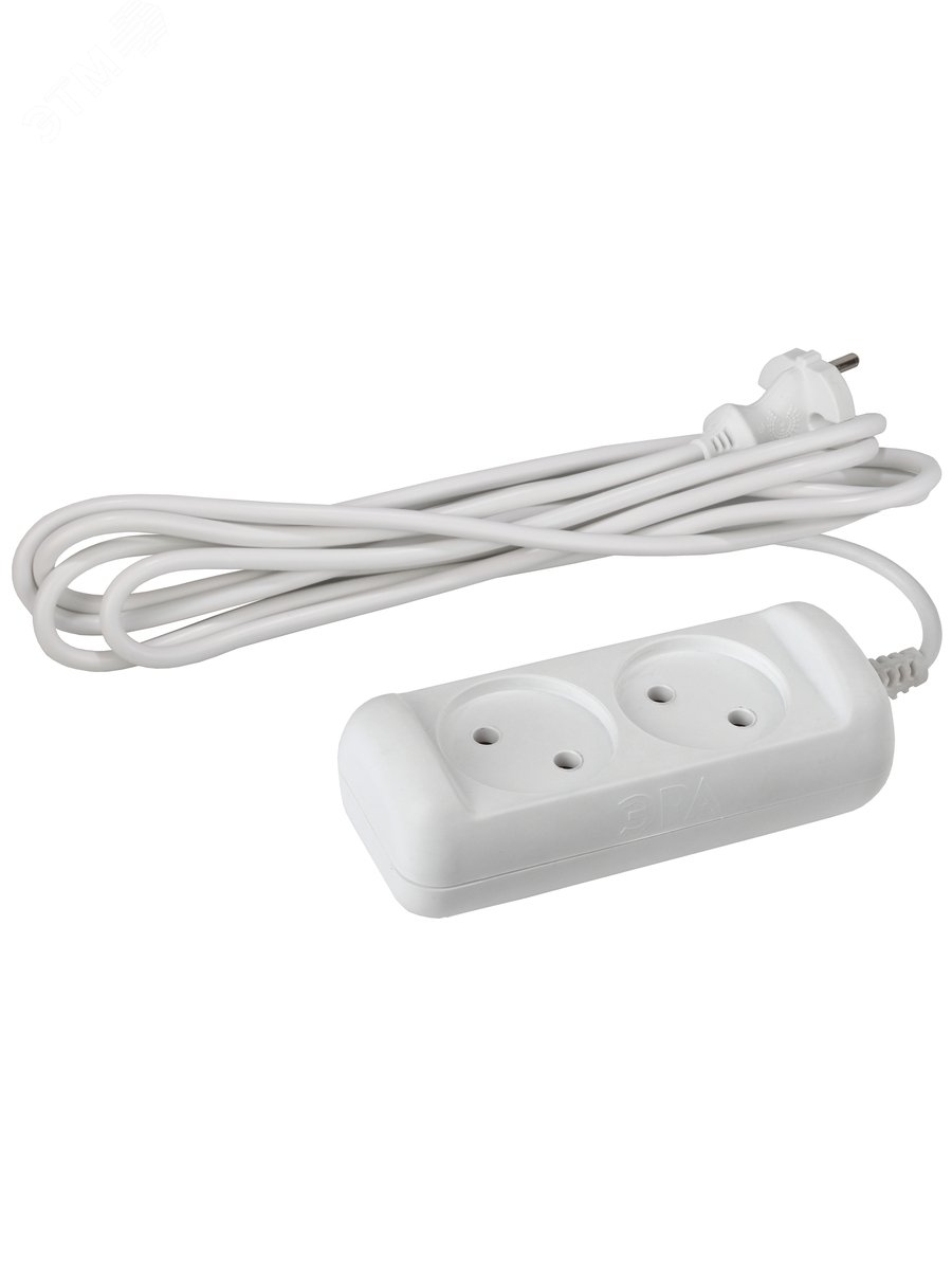 Изображение товара Электрический удлинитель ЭРА UX(6)-2-1,5м 2 розетки без заземления 6А 1300Вт