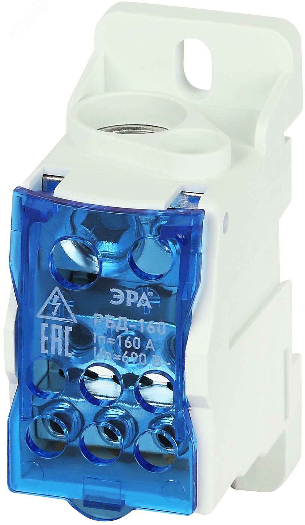 Изображение товара Распределительный блок на DIN-рейку ЭРА РБД-160А с 8 контактами