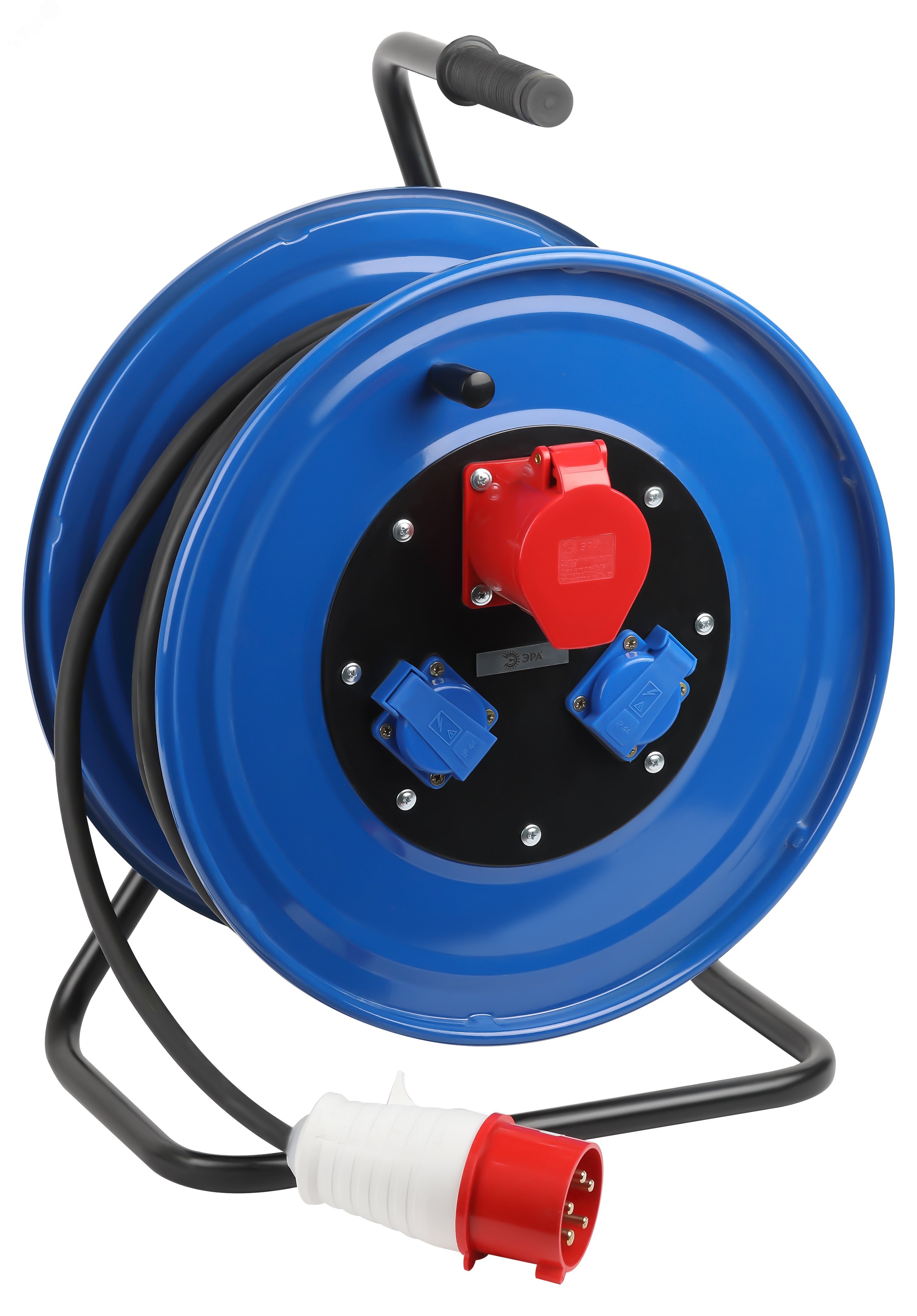 Изображение товара Удлинитель силовой IND380-RM-3e-5x4-20m-IP44 380В на катушке 3 розетки 1xCEE 5P/2xSCHUKO 20м КГ 5х4 32A IP44 (шт)