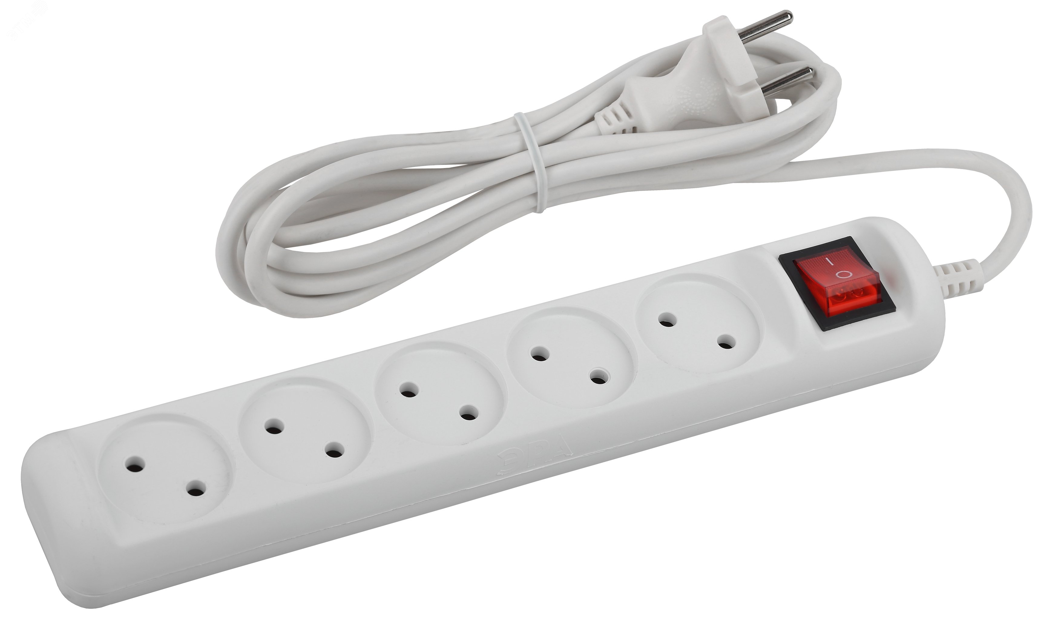 Изображение товара Удлинитель электрический U-5s-1,5m 5 розеток с выключателем Россия