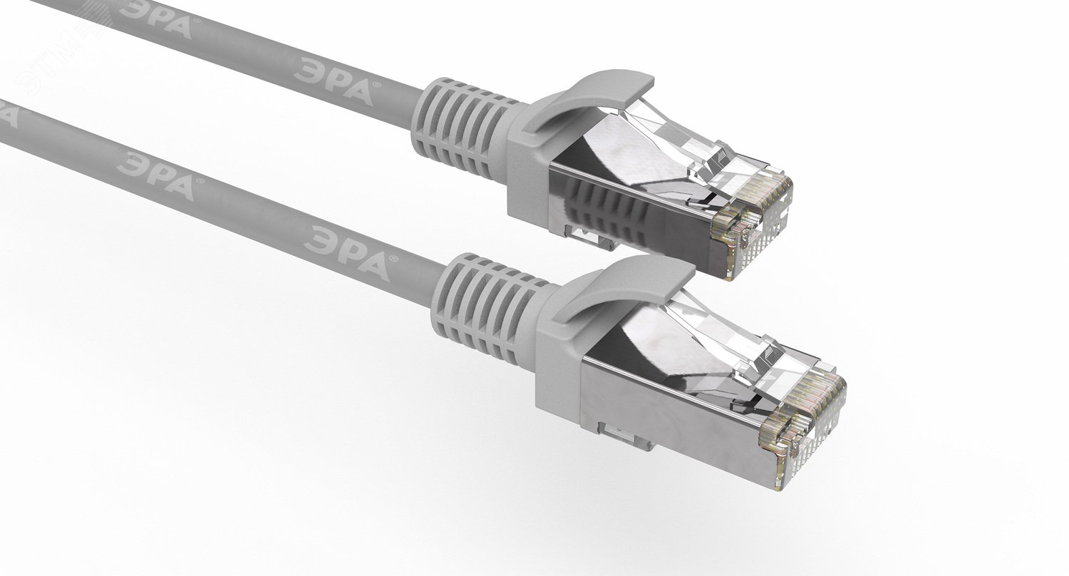 Изображение товара Патч корд SIMPLE F/UTP экранированный 1 м категория 5e серый ЭРА