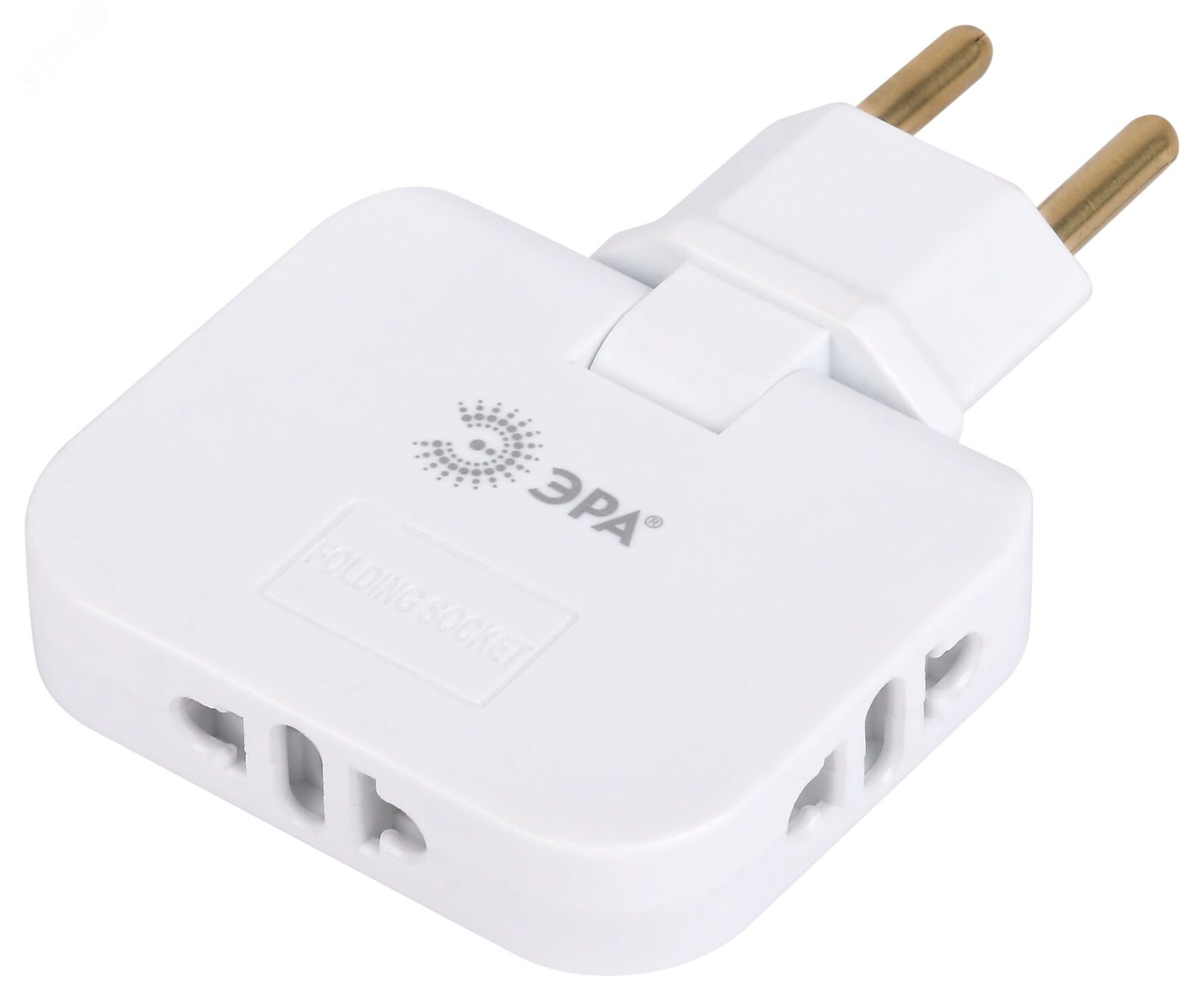 Изображение товара Поворотный тройник электрический на 3 розетки SPF-3-FL ЭРА белый