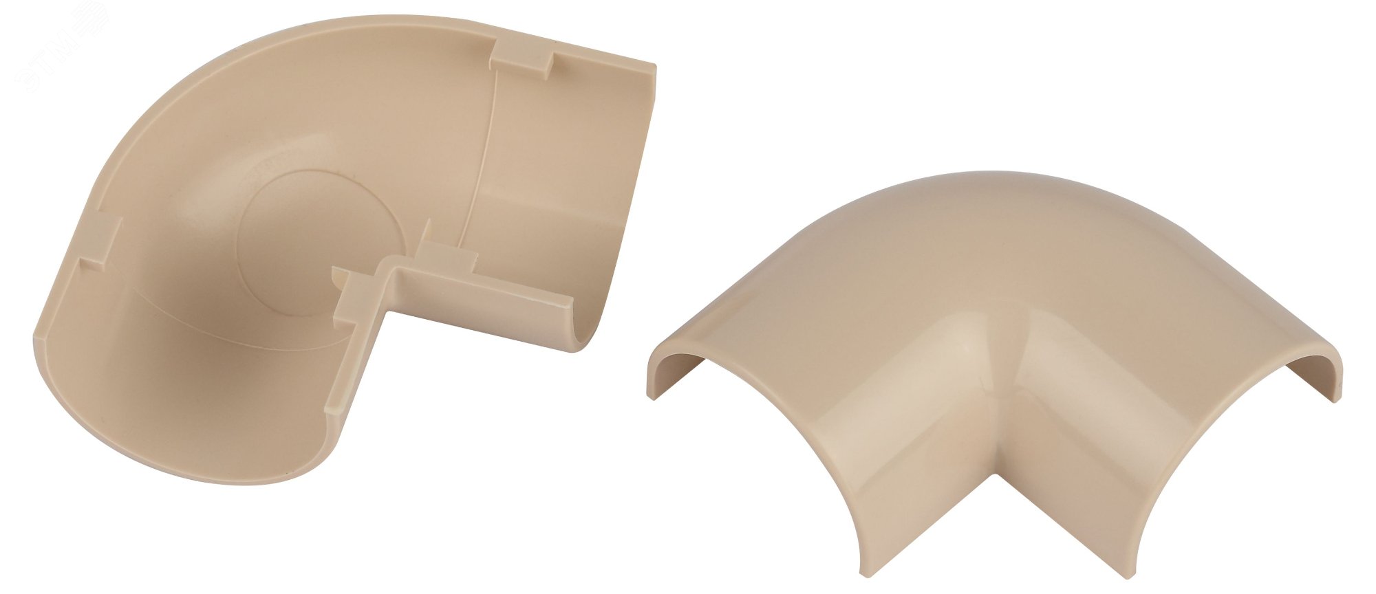 Изображение товара Поворот T-90-KK-30-13-B на 90 градусов для полукруглого кабель-канала бежевый 30х13мм 2шт/комплект (шт)