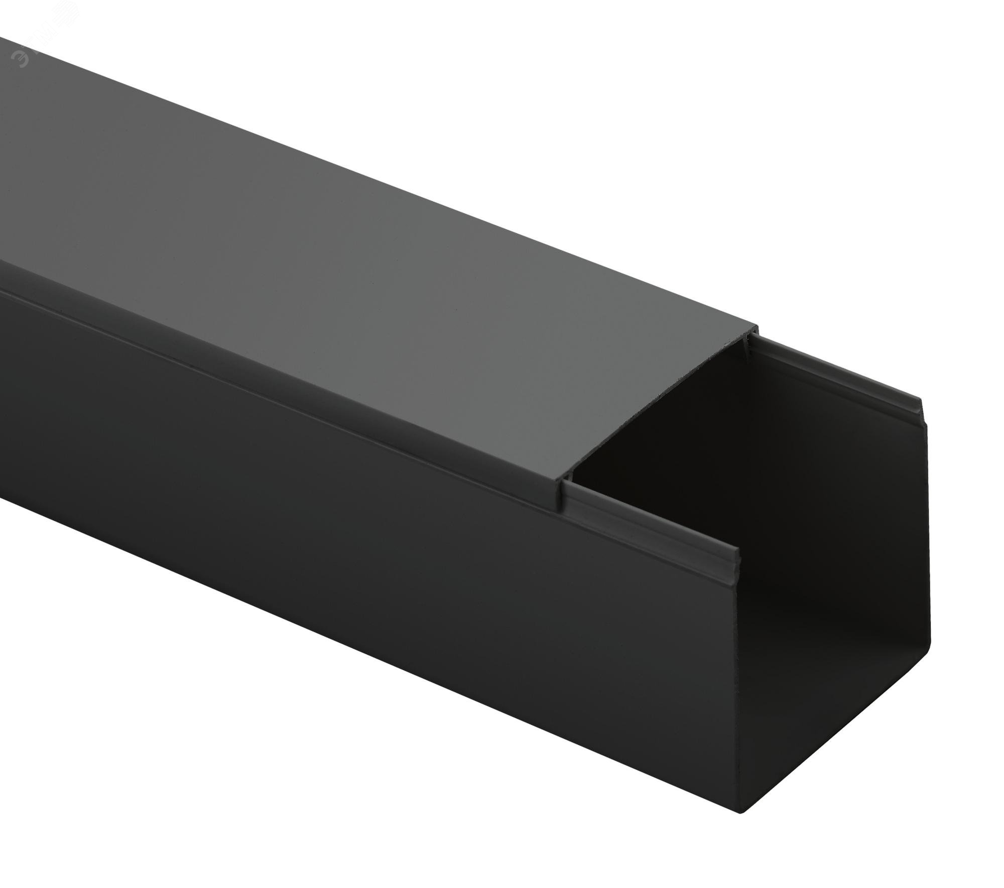 Изображение товара Кабель-канал KK-B-60-60 черный 60x60мм 12м для защиты и прокладки кабелей