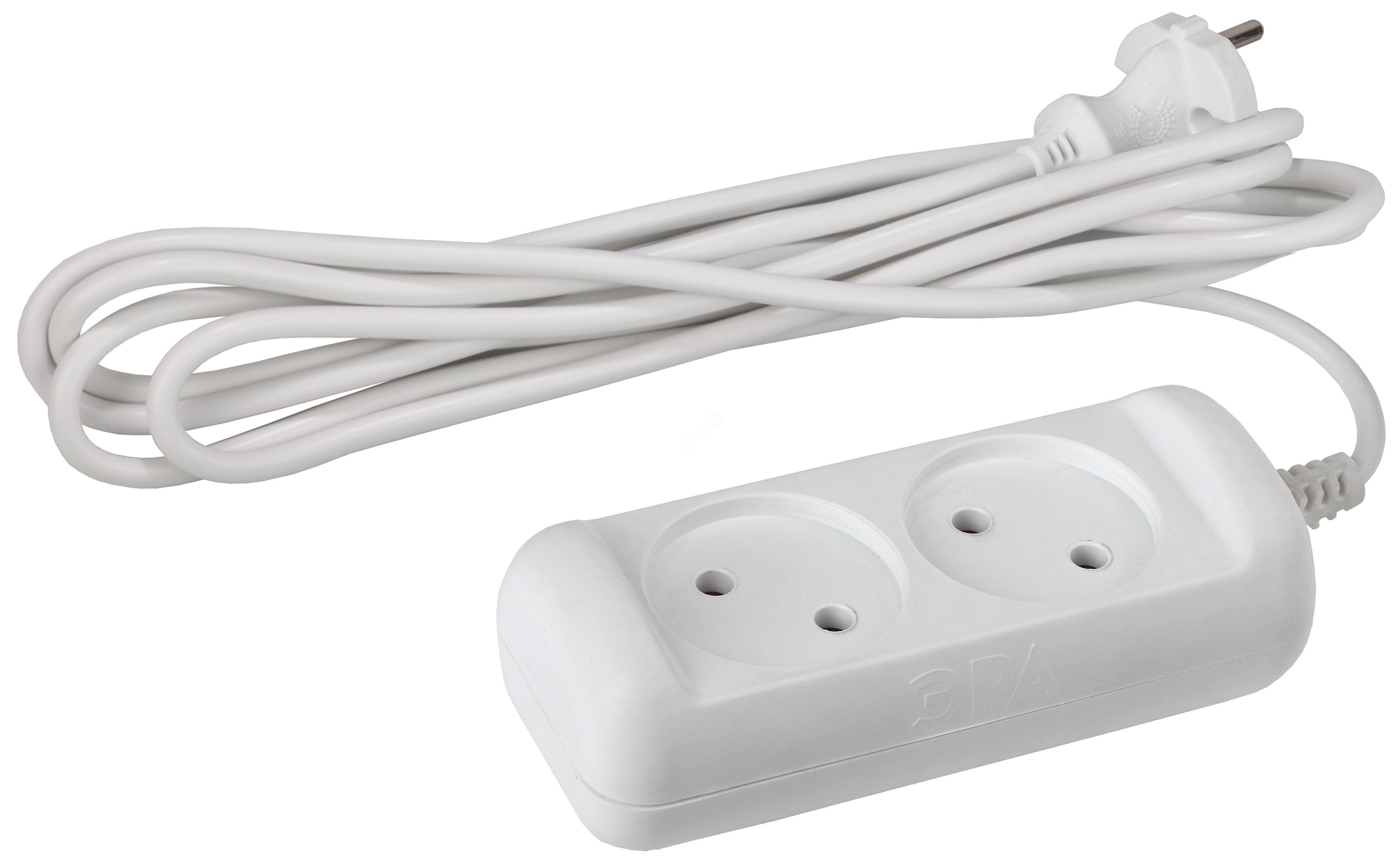 Изображение товара Удлинитель без заземления ЭРА 2 розетки 3м ПВС 10А IP20