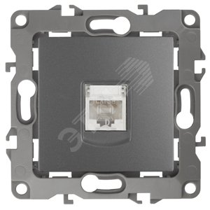 Изображение товара Розетка информационная RJ45, Эра12, графит, 12-3107-12 (шт)