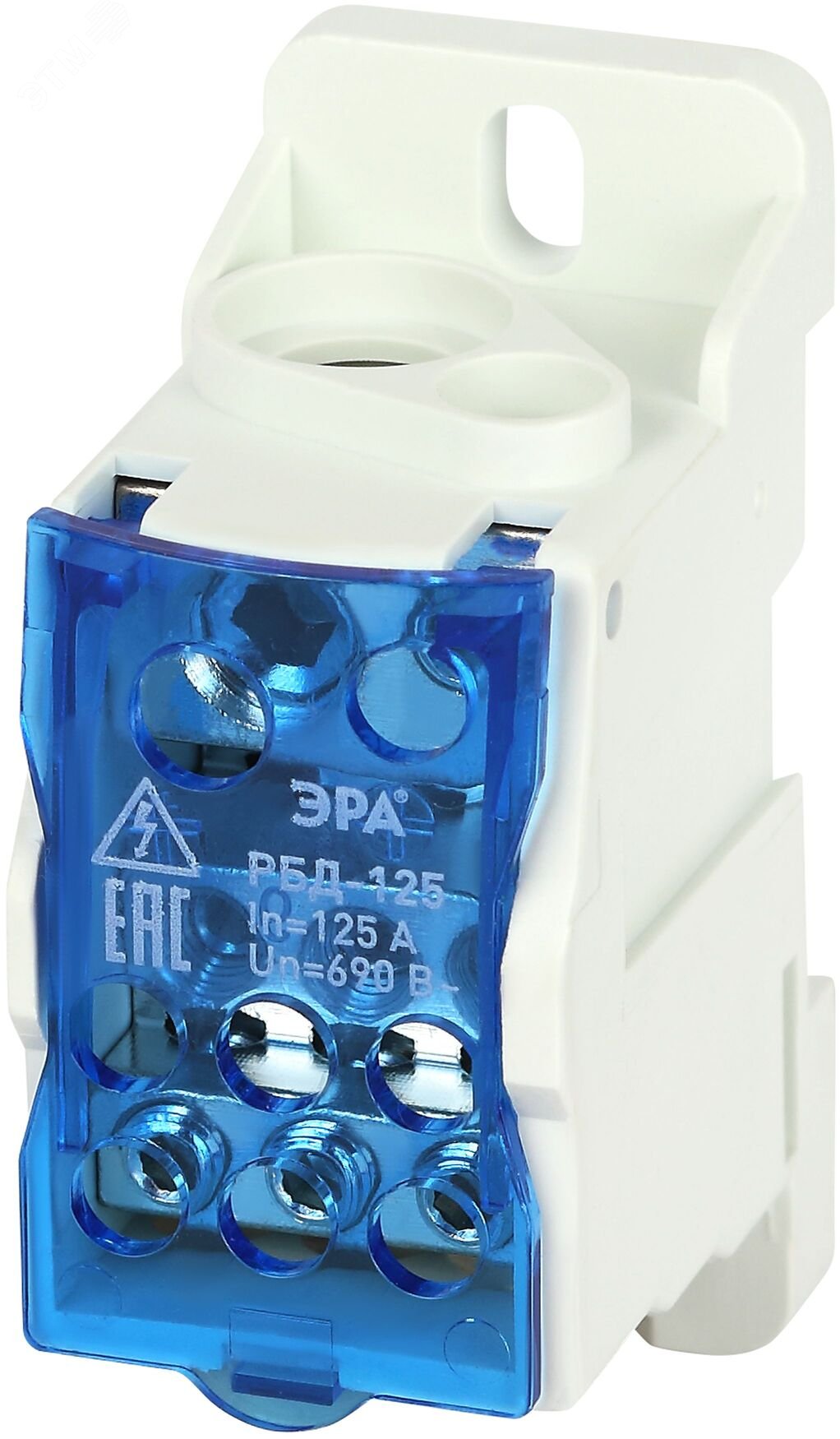 Изображение товара Распределительный блок на DIN-рейку ЭРА РБД-125А 8 контактов для сечения 16-25 мм2