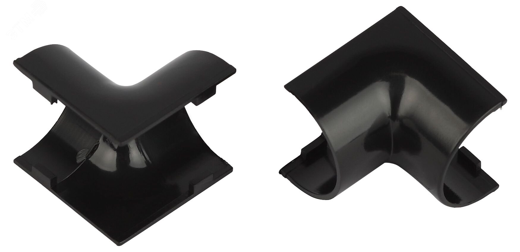 Изображение товара Угол внутренний для полукруглого кабель-канала 20х12мм графит IC-KK-20-12-GR 2шт/комплект (упак)