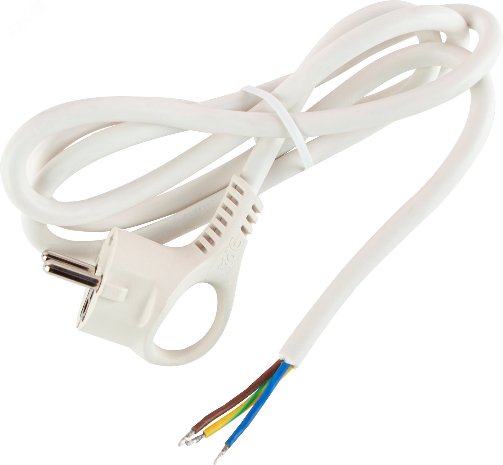 Изображение товара Шнур сетевой с заземлением U-3x1,5м-W белый для бытовых приборов ЭРА