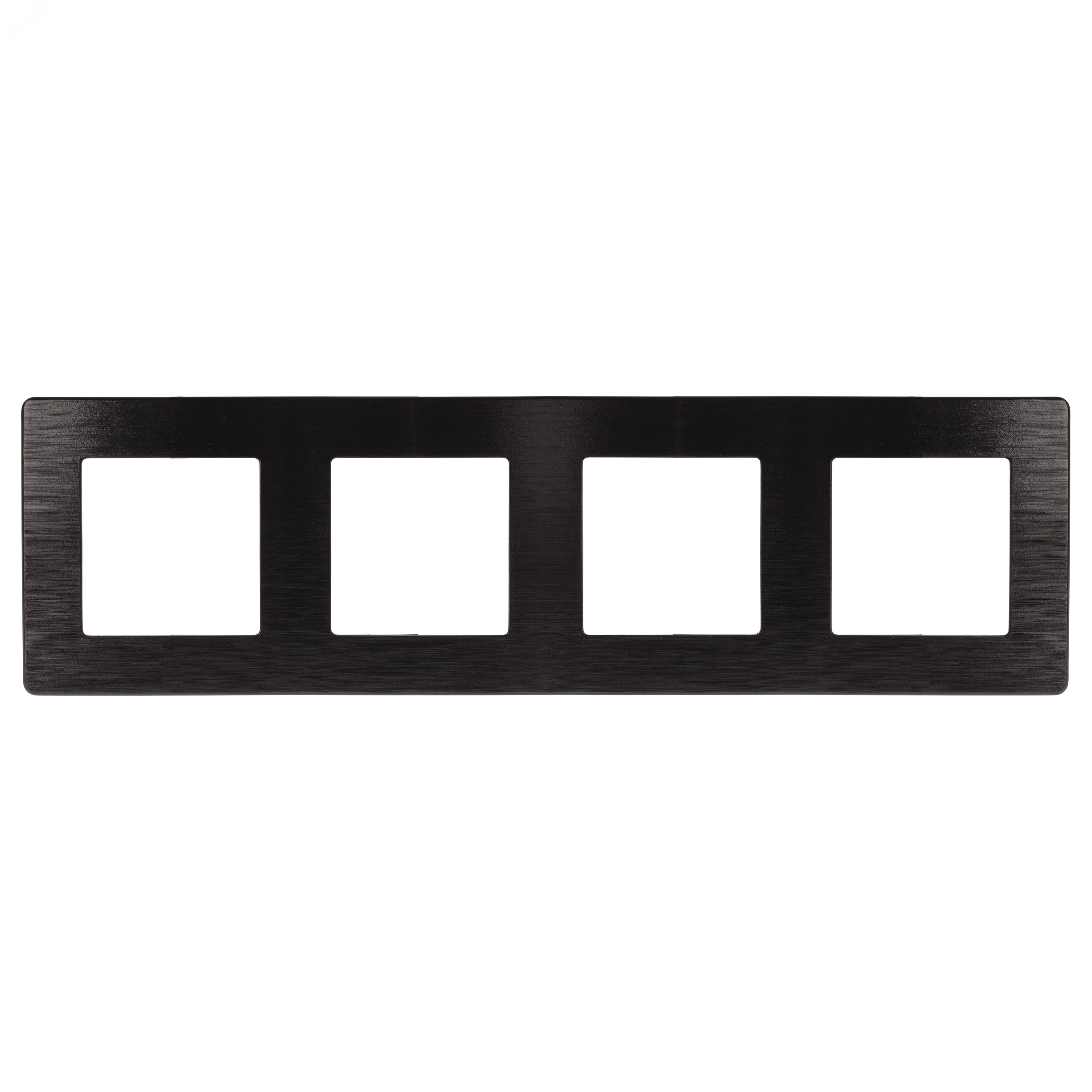Изображение товара Рамка для розеток и выключателей ЭРА 12 4 поста черный пластик матовое покрытие