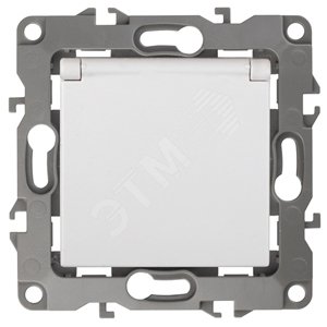 Изображение товара Розетка скрытого монтажа с заземлением и шторками серия Эра 12 16А 250В белая