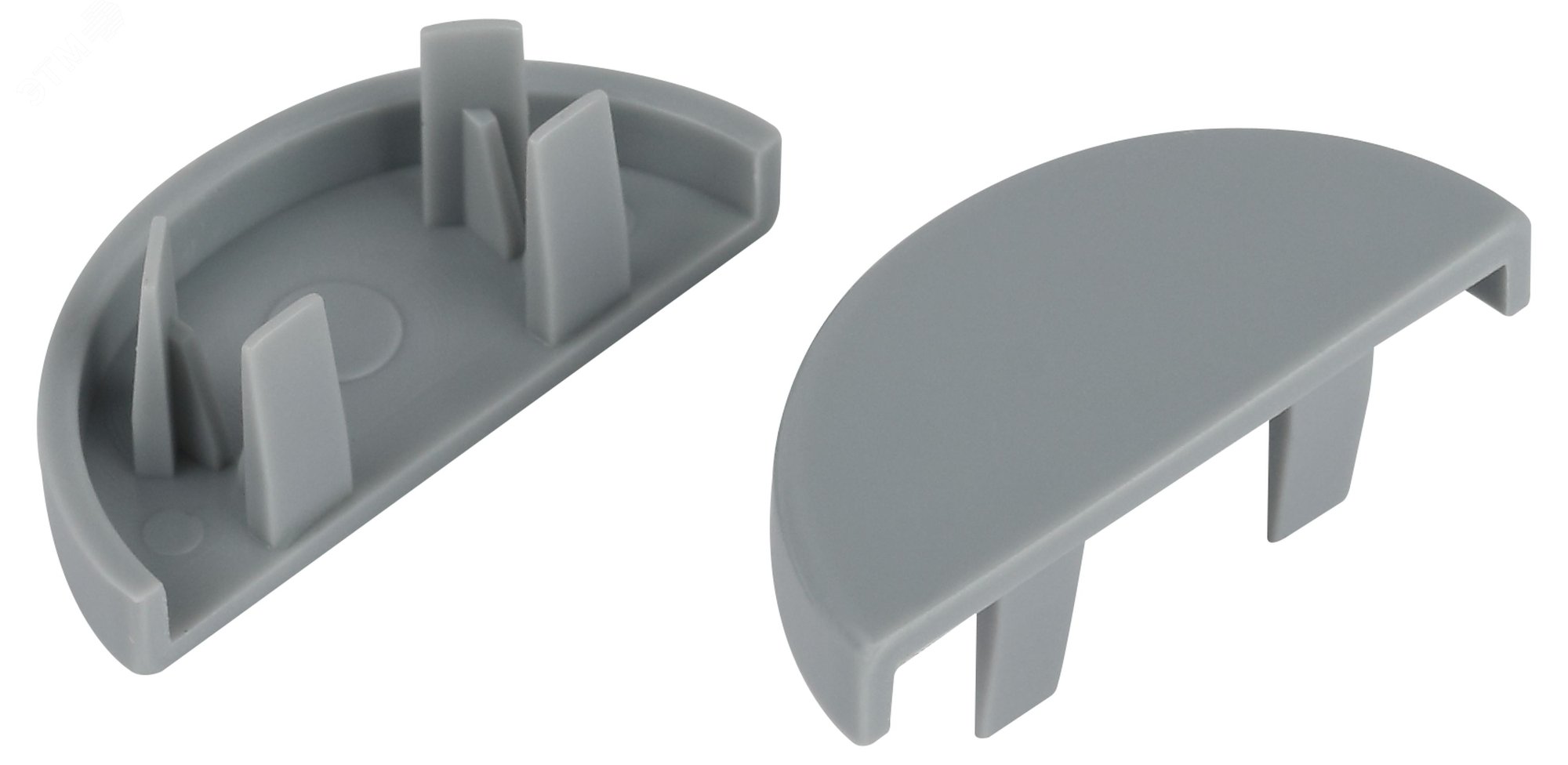 Изображение товара Заглушка EC-KK-30-13-F для полукруглого кабель-канала 30х13 мм, серый, 2 шт