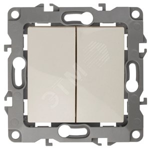 Изображение товара Переключатель двойной, 10АХ-250В, Эра12, слоновая кость,12-1106-02 (шт)