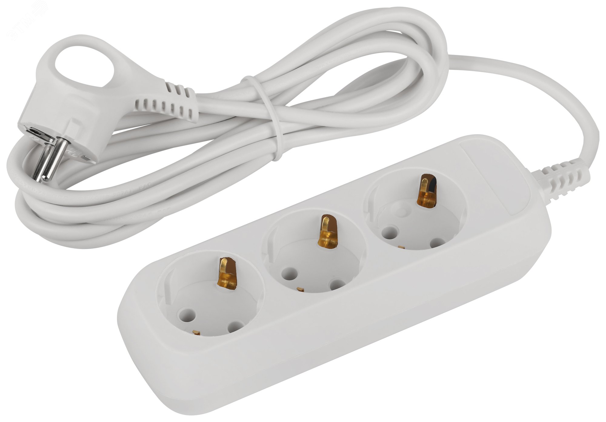 Изображение товара Электрический удлинитель с 3 розетками и заземлением 3м ЭРА GREENLINE