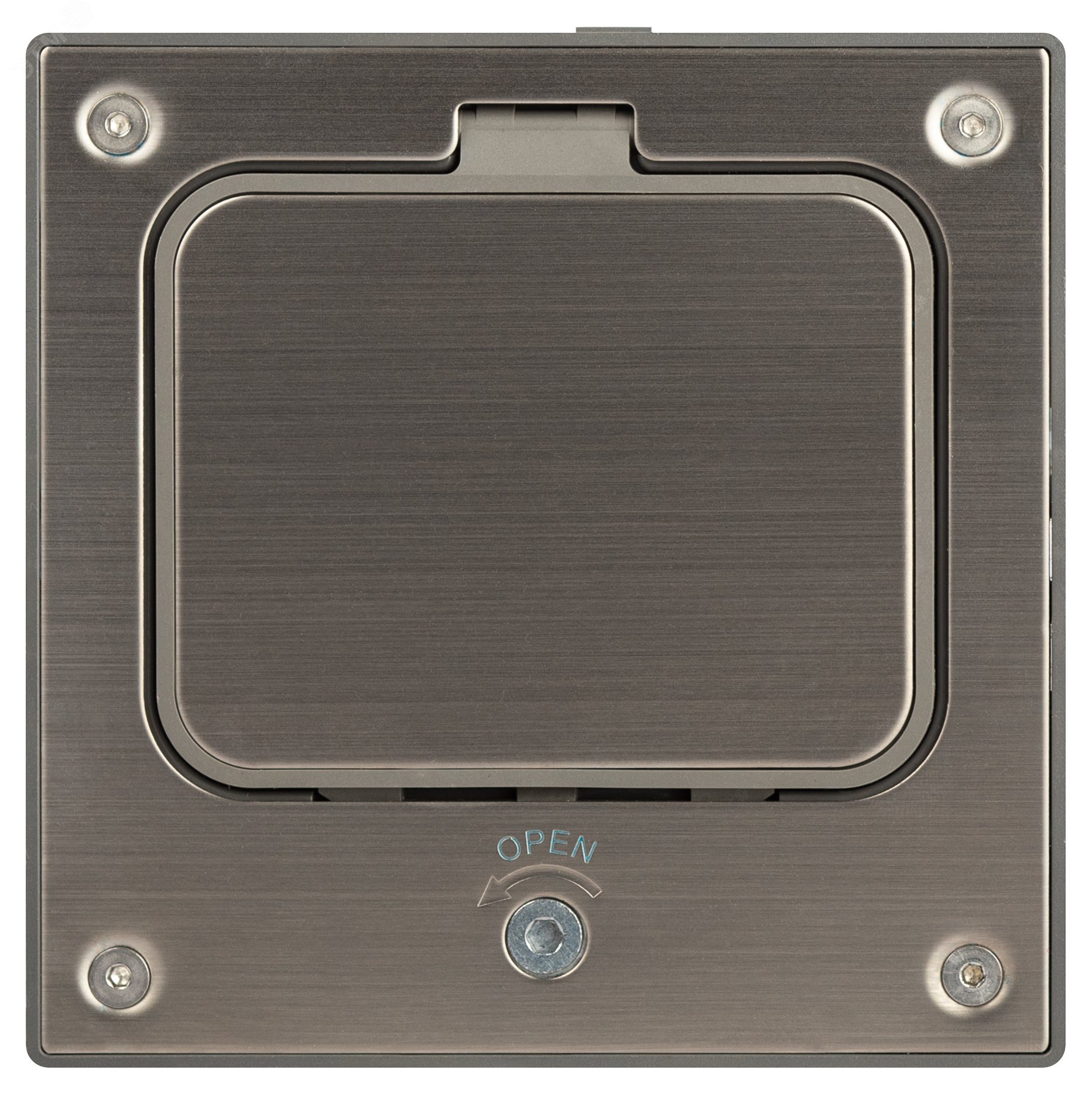 Изображение товара Лючок напольный с розеткой IP66 серии ЭРА ОФИС, монтаж в бетон, серый, 18-6002-03