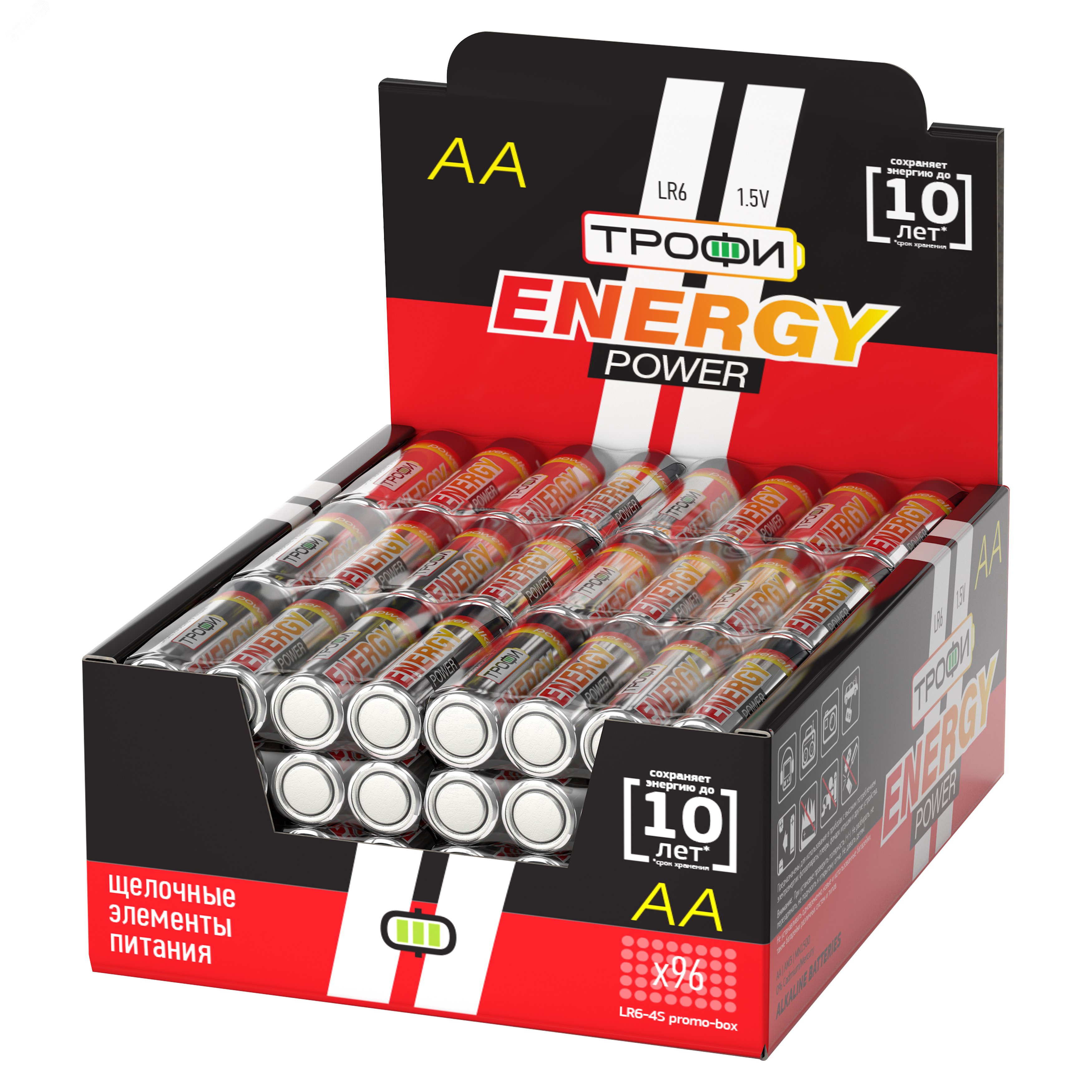 Батарейка Трофи LR6-4S promo-box ENERGY POWER Alkaline (96/384/18432) Б0017350 ЭРА - превью 2