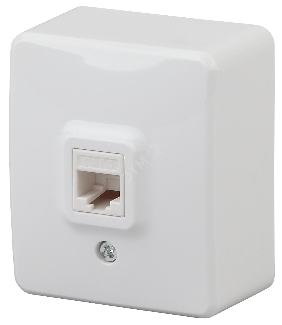 Изображение товара Розетка телефонная RJ11 серии Эра Эксперт, открытая установка, белая