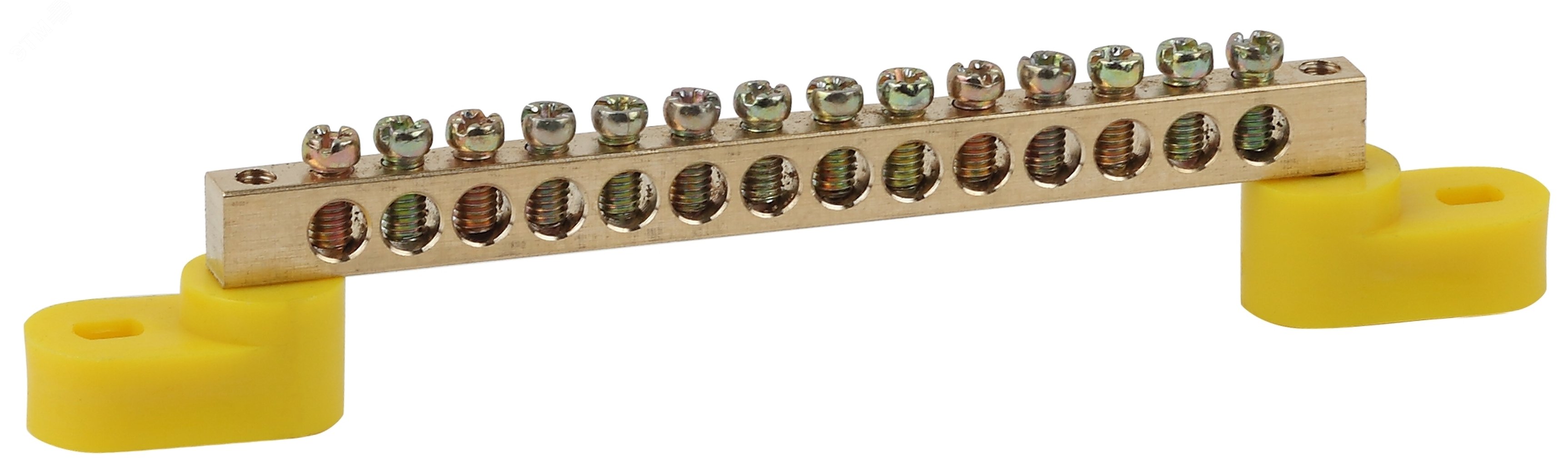 Шина PE земля на двух угловых изоляторах ШНИ-6х9-14-У2-Желт артикул ...