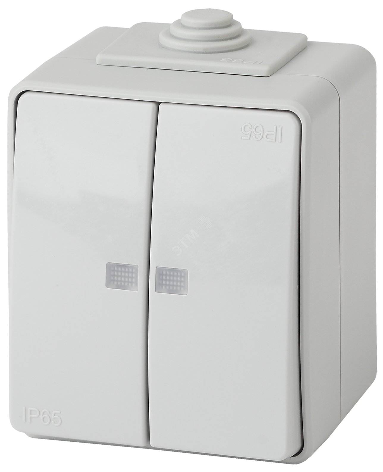 Изображение товара Выключатель двухклавишный влагозащищённый IP65 с подсветкой Эра Эксперт 10А 250В