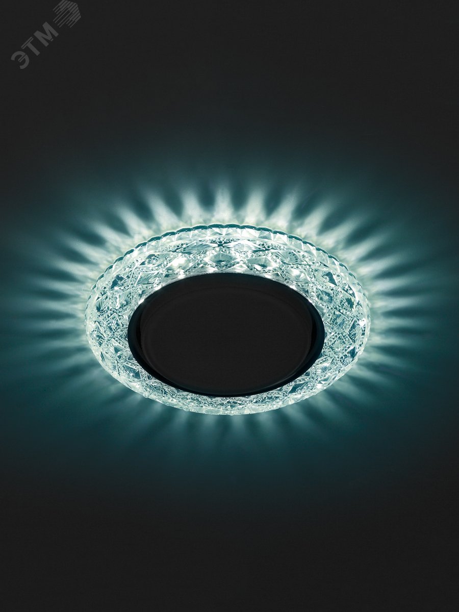 Светильник точечный декоративный cо светодиодной подсветкой Gx53, голубой DK LD24 BL/WH ЭРА Б0029633 ЭРА - превью 4