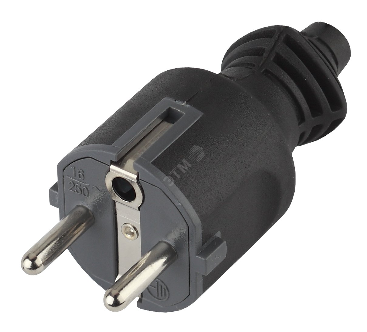 Изображение товара Вилка кабельная ЭРА V4(B) c заземлением 16A черная для кабелей 3x1.5мм2