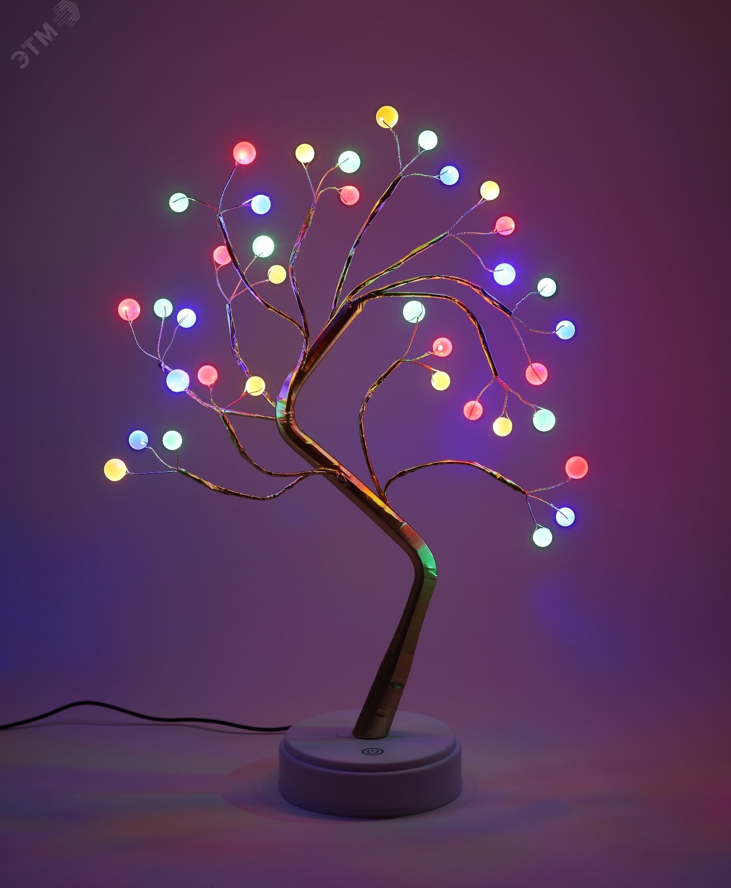 Декоративный светильник Дерево с самоцветами h 45 см, мультиколор, 36 LED, 3*АА, IP20 ЕGNID - 36M Б0051948 ЭРА - превью 2