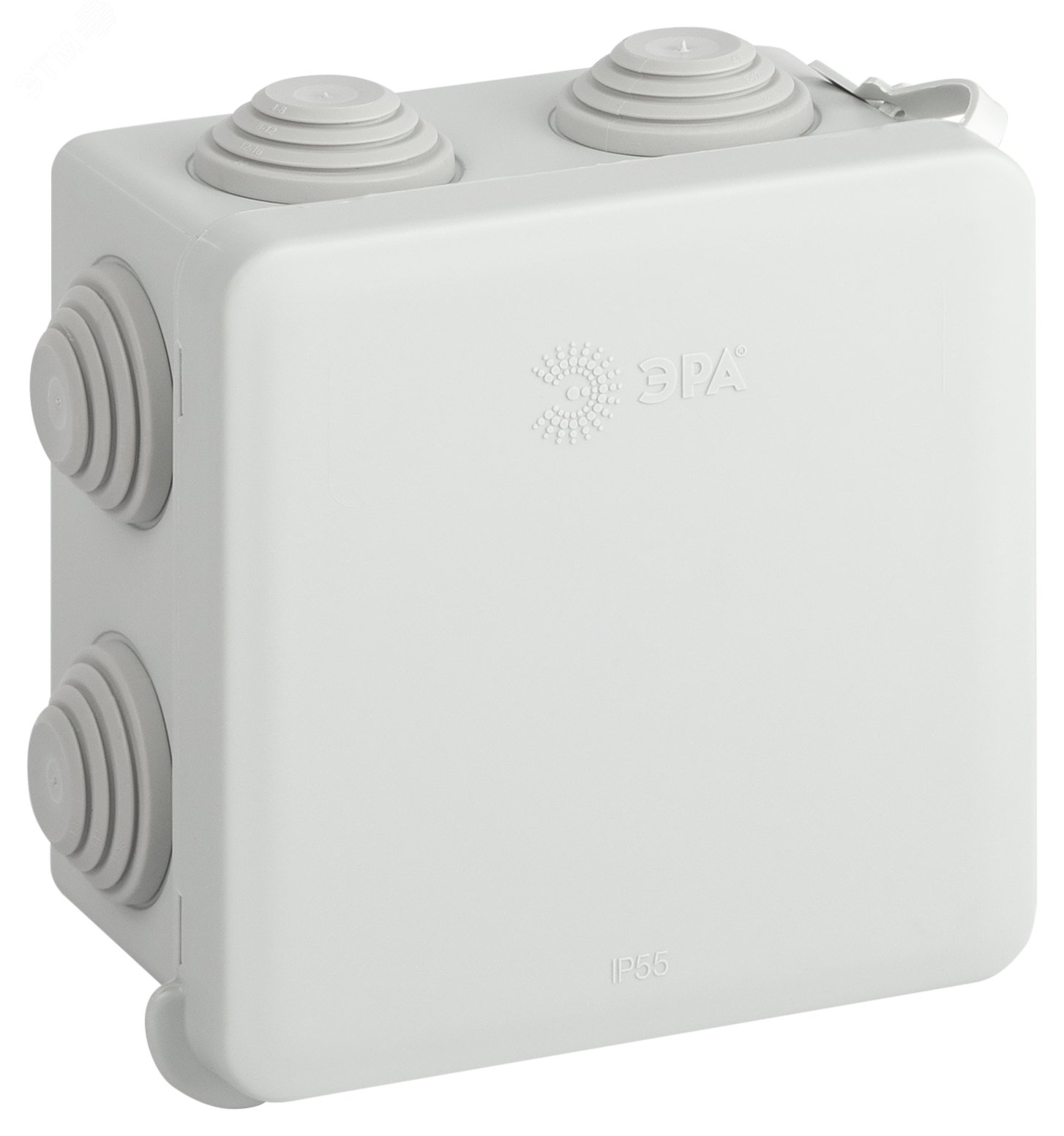 Изображение товара Распаячная коробка KOR-80-80-50-7gv-MP серая 80х80х50мм с гермовводами 7 входов прямой монтаж IP55 (шт)