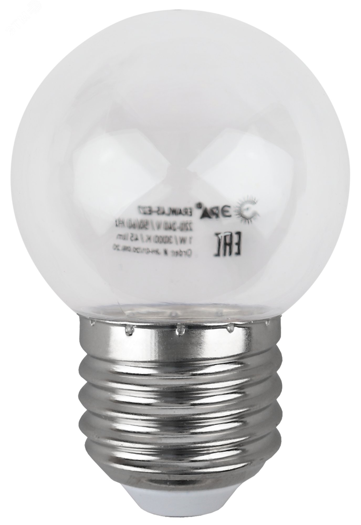 Лампа светодиодная для Белт-Лайт диод. шар, прозр., 4SMD, 1W, E27 ERAWL45-E27 LED P45-1W-Е27 Б0049572 ЭРА - превью 3