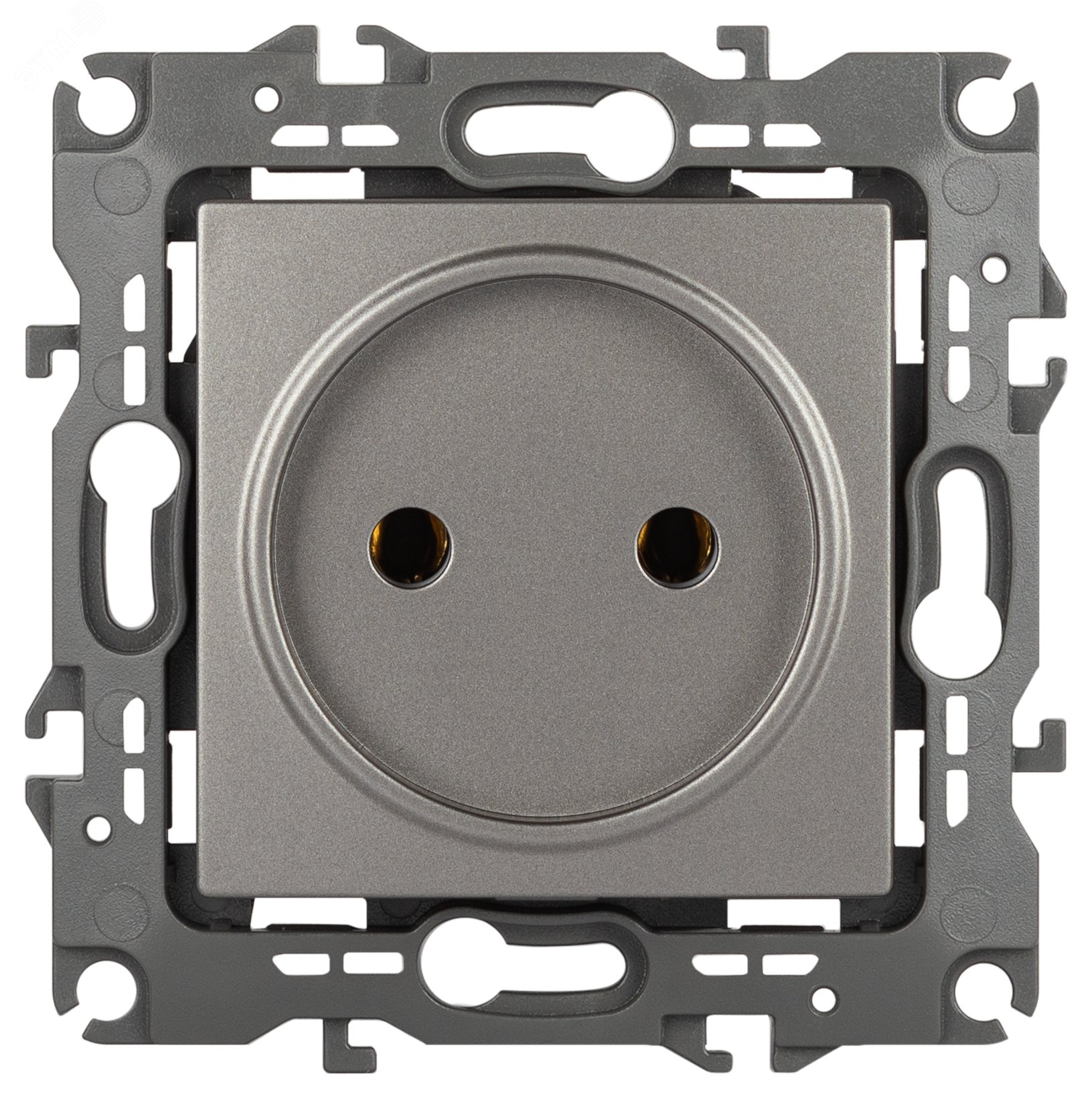 Изображение товара Розетка однофазная скрытого монтажа серия Эра 12 16А IP20 Титан без шторок