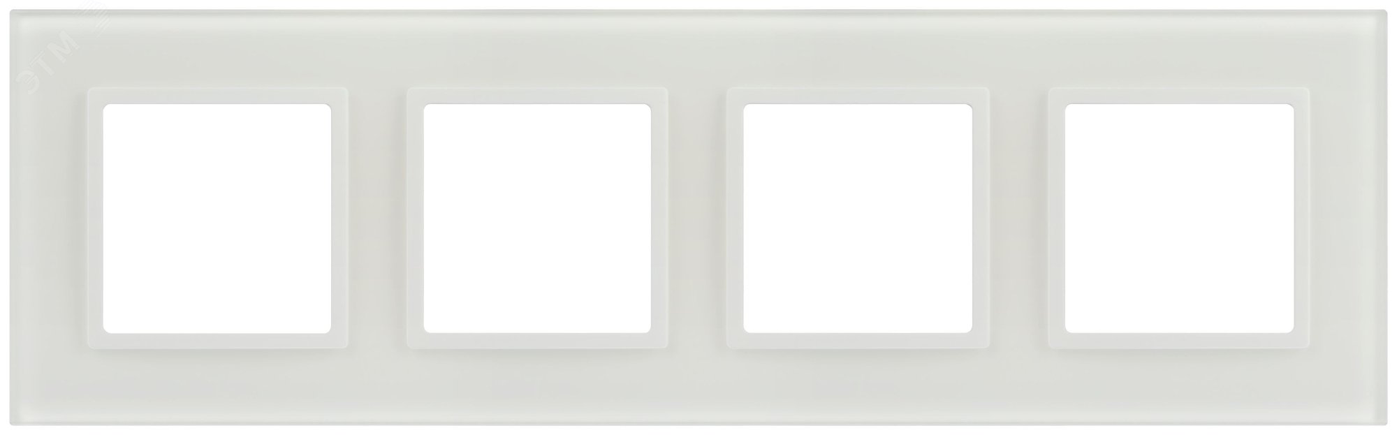 Изображение товара Рамка для розеток и выключателей 4 поста ЭРА Elegance стекло белый матовый 14-5104-01М