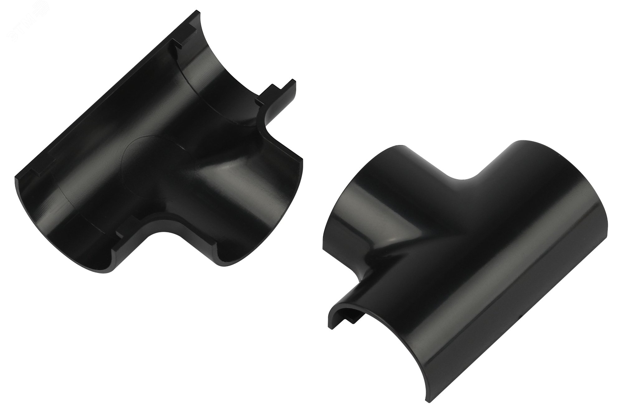 Изображение товара Угол т-образный для полукруглого кабель-канала 30х13мм графит 2шт/комплект ЭРА