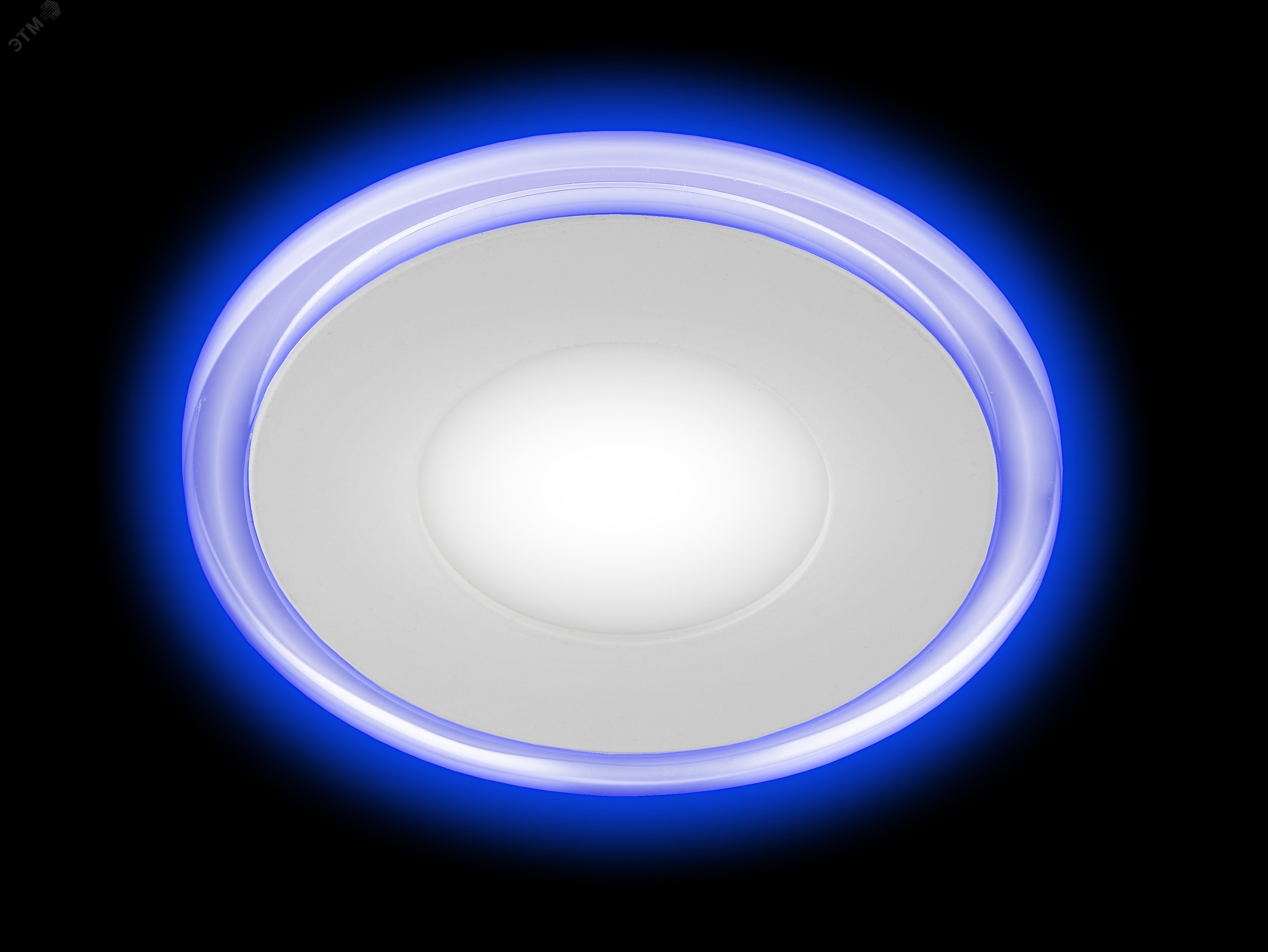 Светильник светодиодный круглый c cиней подсветкой LED 9W 220V 4000K LED 3-9 BL ЭРА Б0017493 ЭРА - превью 2
