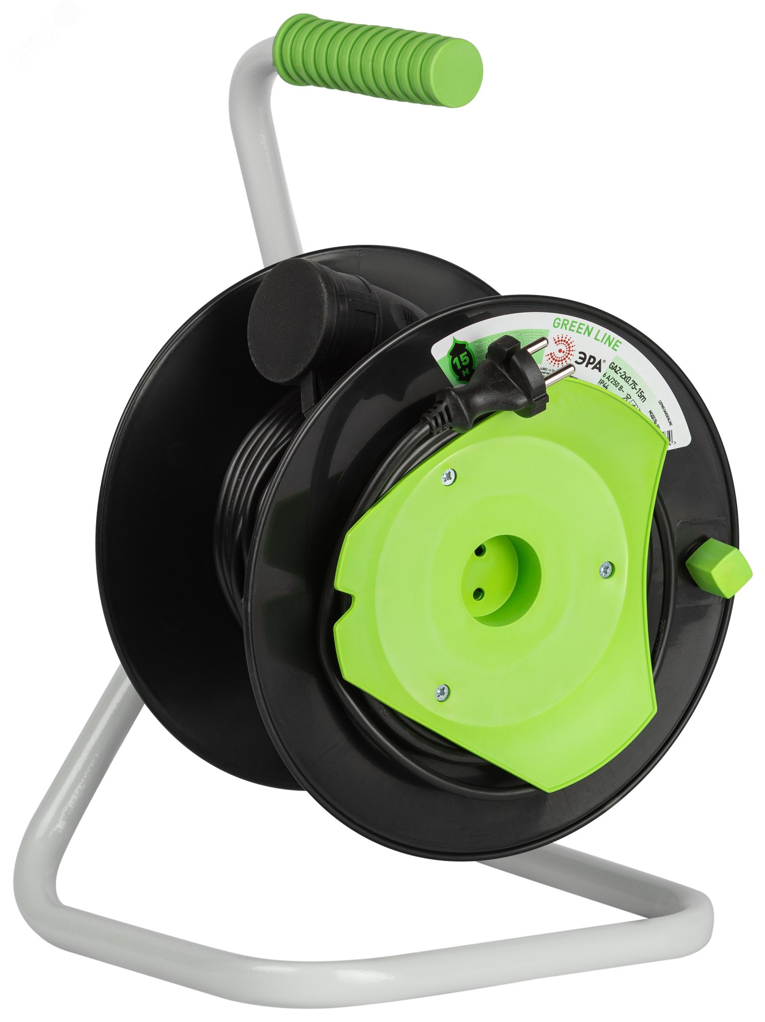 Изображение товара Удлинитель силовой на катушке Green Line 15м 1 розетка без заземления