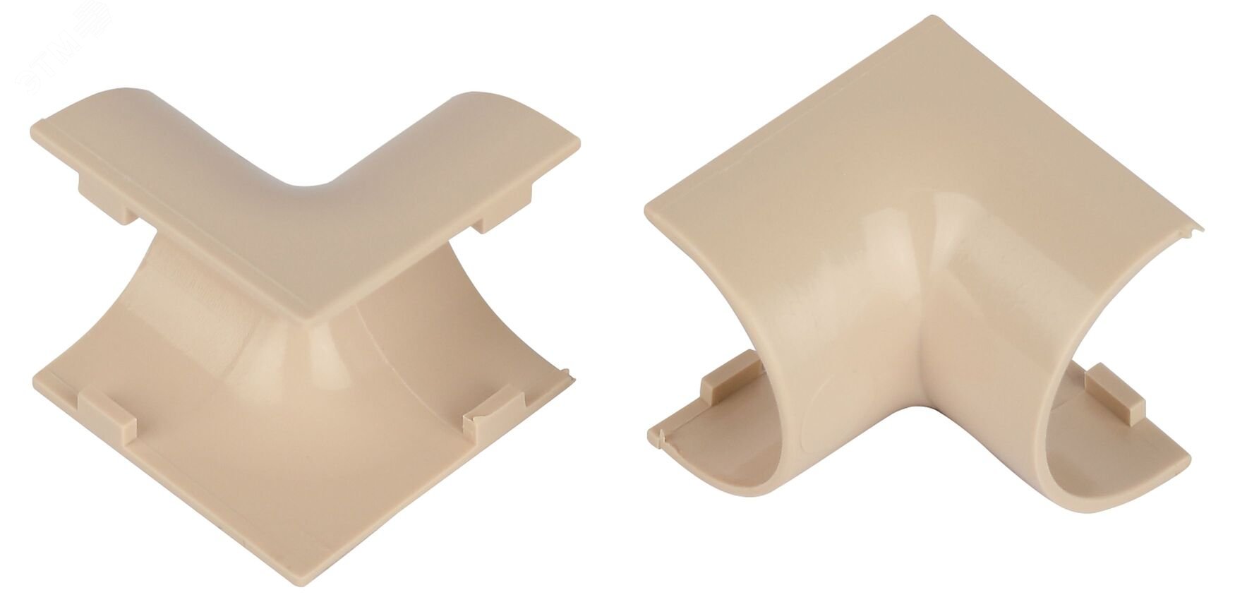 Изображение товара Угол внутренний для полукруглого кабель-канала 20х12мм бежевый IC-KK-20-12-B 2шт/комплект (упак)